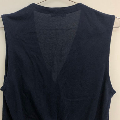 中古◆グランサッソ コットンベスト ネイビー メンズ サイズ46 gran sasso 【AFB14】