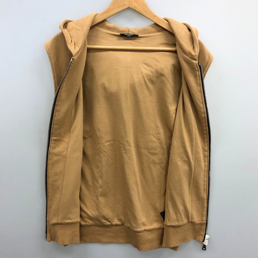 中古◇バルマン ノースリーブパーカー ジップアップ サイドロゴ