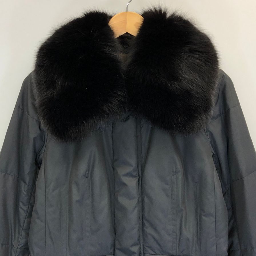美品◆フォクシー ダウンジャケット フォクスファー レディース ブラック サイズ38 FOXEY 【AFF20】