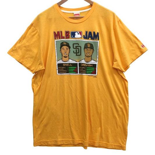 中古◆オマージュ MLB JAM Tシャツ パドレス スネル×ダルビッシュ メンズ サイズXL イエロー Homage MLB 【AFB51】