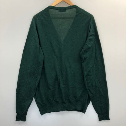 美品◆ジョンスメドレー  カーディガン ウール ニット ハイゲージ グリーン メンズ サイズL JOHN SMEDLEY 【AFB3】