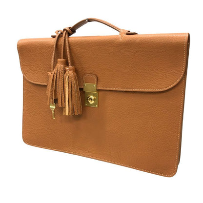 アカーテ ブリーフケース ナチュラルシュリンクレザー ブラウン ゴールド金具 メンズ ACATE【AFE1】