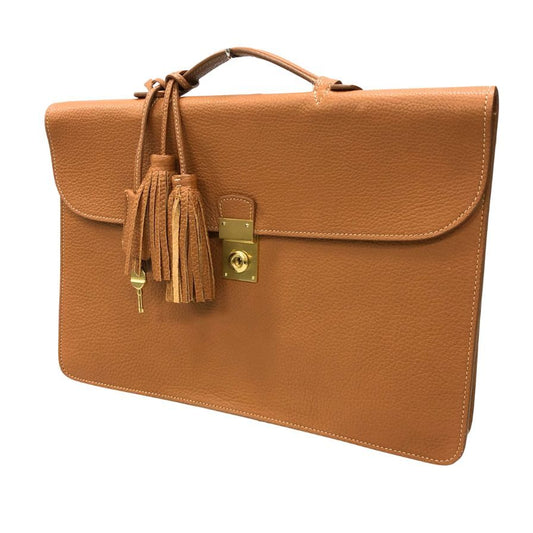 アカーテ ブリーフケース ナチュラルシュリンクレザー ブラウン ゴールド金具 メンズ ACATE【AFE1】