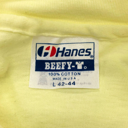 極美品◆ヘインズ Tシャツ クルーネック コットン メンズ イエロー サイズL HANES 【AFB47】