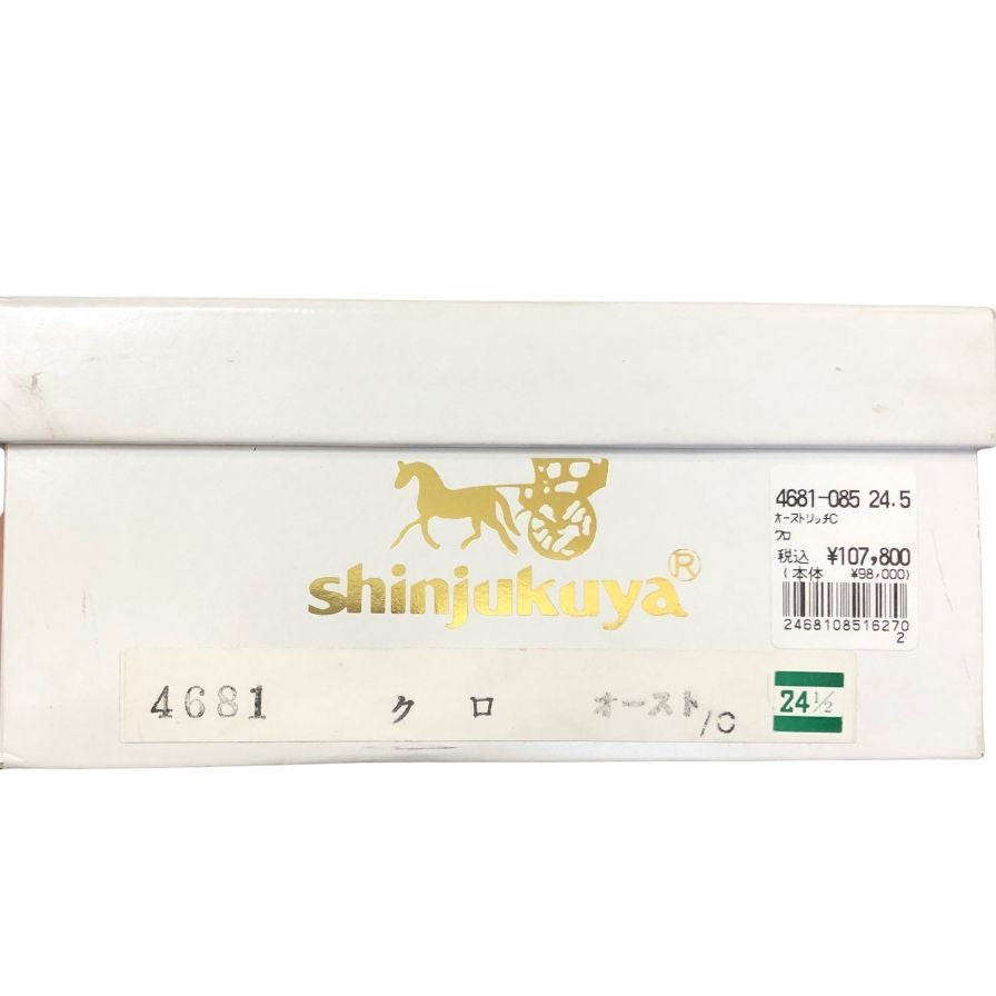 新宿屋 レザーパンプス オーストリッチ 4581-085 ブラック 24cm レディース shinjukuya 約24.0cm【7F1】