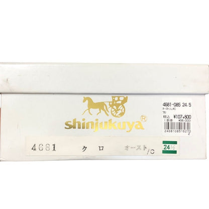 新宿屋 レザーパンプス オーストリッチ 4581-085 ブラック 24cm レディース shinjukuya 約24.0cm【7F1】