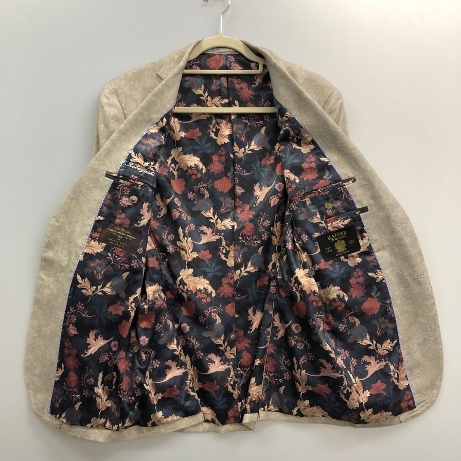 美品◆カイザー グローバルスタイル カノニコ オーダースーツ ジャケット テーラード ベージュ サイズ不明 メンズ KAISER GLOBALSTYLE 【AFB27】
