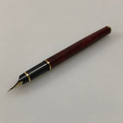 グッチ 万年筆 キャップ式 シェリーライン 14K 14CT ボルドー ゴールド GUCCI【AFI2】