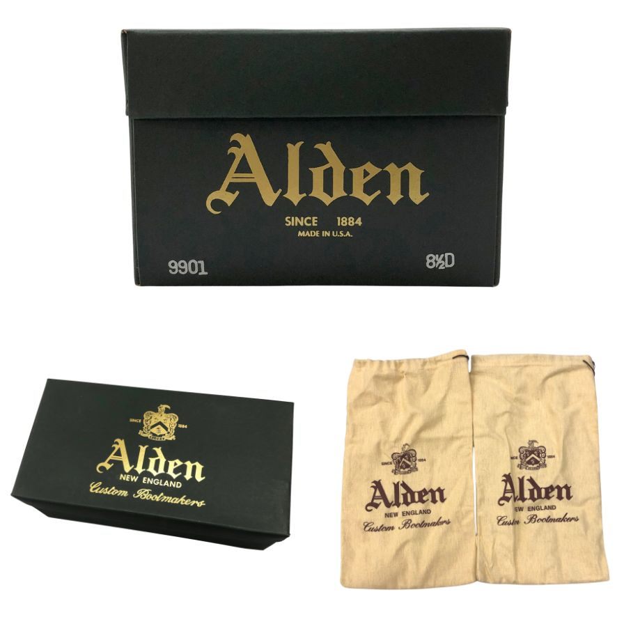オールデン レザーシューズ プレーントゥ 9901 コードバン バリーラスト ブラック メンズ サイズ8.5D ALDEN ビジネスシューズ 約26.0cm【LA】【中古】
