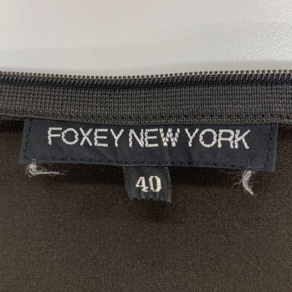 美品◆フォクシー ワンピース ロング ノースリーブ ポリエステル 18912 ブラウン レディース サイズ40 FOXEY 【AFB8】