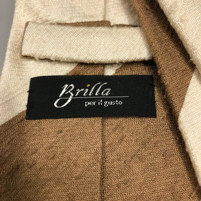 ブリッラ ペル イル グスト ネクタイ ストライプ柄 シルク ブラウン×ホワイト Brilla per il gusto【AFI20】
