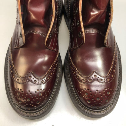 トリッカーズ カントリーブーツ モールトン ウイングチップ 939853 M2508 ボルドー メンズ UK7ハーフ-5 Tricker’ｓ ブーツ 約25.5cm【LA】【中古】