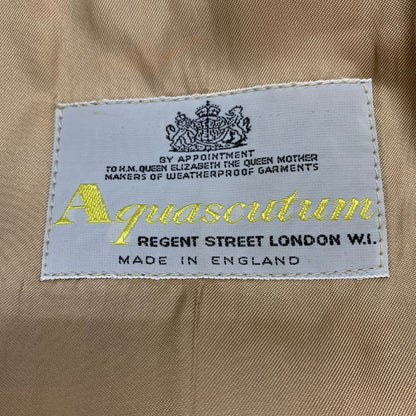 美品◆アクアスキュータム アクア5 ステンカラー コート コットン ベージュ サイズ表記なし Aquascutum 【AFA12】