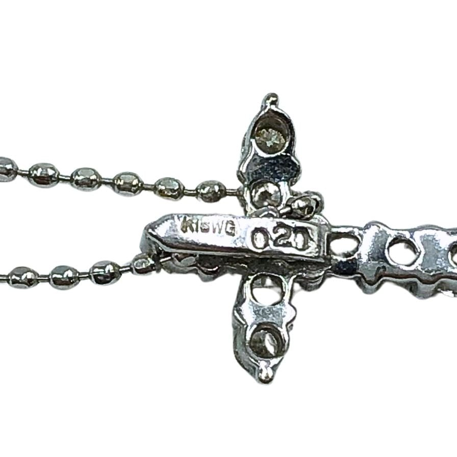 K18WG ネックレス 総重量1.63g ダイヤ0.2ct【AFI13】【中古】