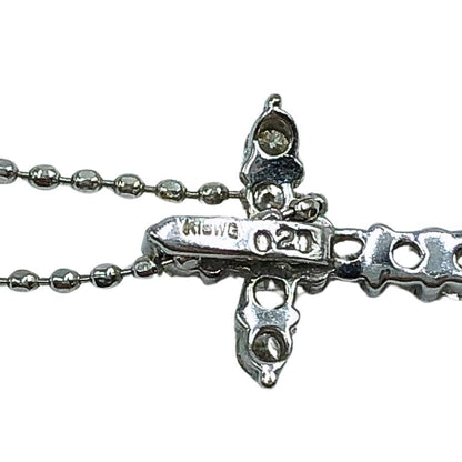 K18WG ネックレス 総重量1.63g ダイヤ0.2ct【AFI13】【中古】