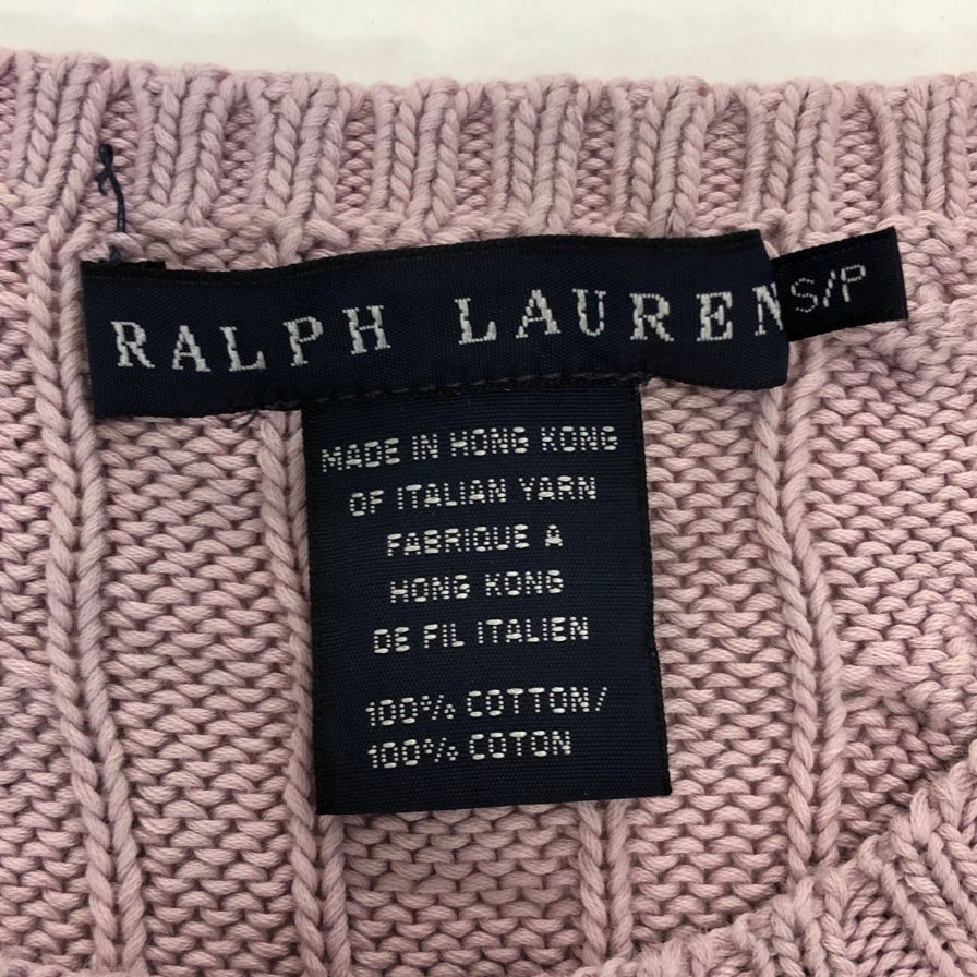 美品◆ラルフローレン ケーブルニット レディース ラベンダー サイズS Ralph Lauren 【AFB2】