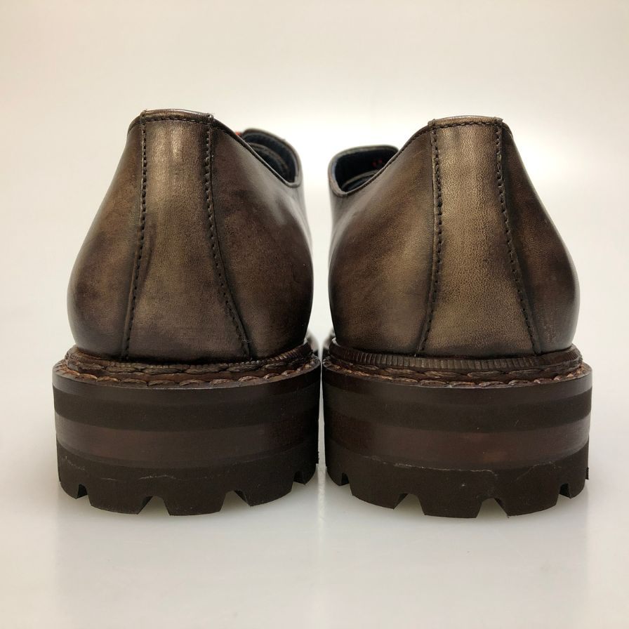 ザンピエレ レザーシューズ Vチップ 2418 本革 ブラウン メンズサイズ7.5 ZAMPIERE 約26.5cm【AFD4】