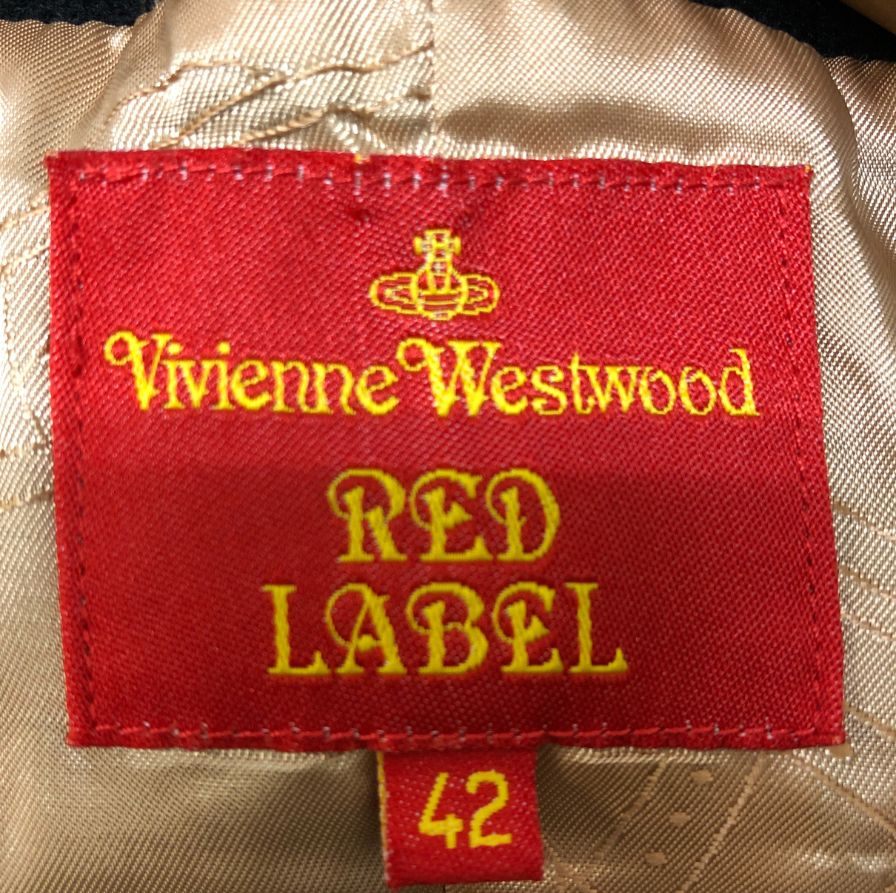 中古◆ヴィヴィアン ウエストウッド レッドレーベル ジャケット ウール 変形 1ボタン 42 レディース ブラック Vivienne Westwood RED LABEL 【AFA15】
