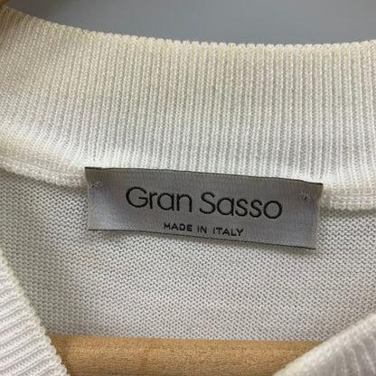 中古◆グランサッソ ニット ヘンリーネック ホワイト メンズ サイズ表記なし Gran Sasso 【AFB25】