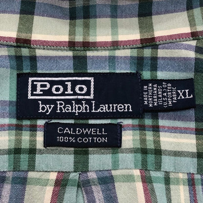 美品◆ラルフローレン ヴィンテージ開襟シャツ CALDWELL チェック メンズ サイズXL POLO RALPH LAUREN 【AFB42】