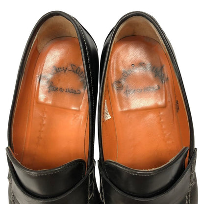 サントーニ レザーシューズ ローファー 12986  ブラック サイズUK7.5 Santoni 約26.5cm【AFC44】