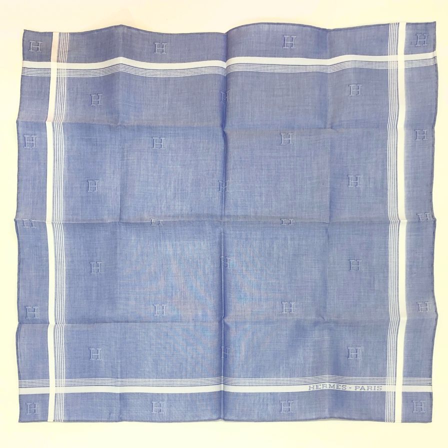 エルメス ハンカチ コットン100% ブルー系 レディース HERMES