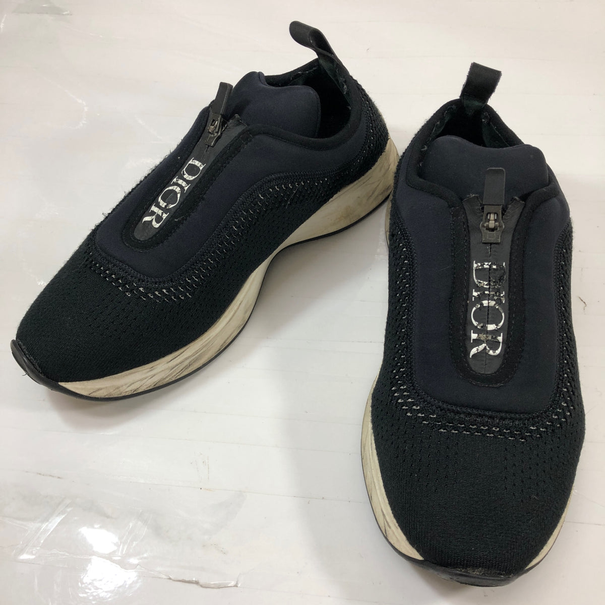 ディオール オム B25 ロートップ スニーカー ジップ メッシュニット＆ネオプレン ブラック メンズ サイズ41 20CDC DIOR HOMME 約26.0cm【AFC30】