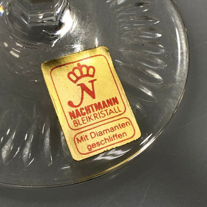 ナハトマン 2客セット 切子風 赤被せ ワイングラス ドイツ製 クリスタル NACHTMANN【AFI8】【中古】