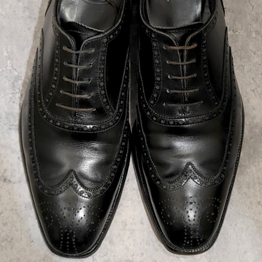 ジョンロブ レザーシューズ エイボン パンチドキャップトゥ カーフ ブラウン 8000ラスト サイズUK6E JOHNLOBB ビジネスシューズ 約24.5cm【LA】【中古】