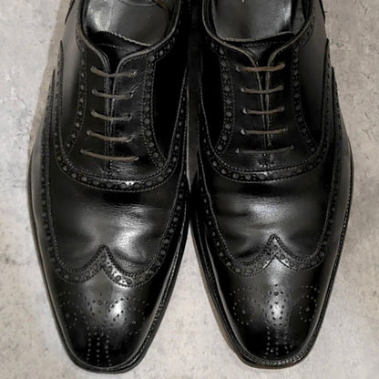 ジョンロブ レザーシューズ エイボン パンチドキャップトゥ カーフ ブラウン 8000ラスト サイズUK6E JOHNLOBB ビジネスシューズ 約24.5cm【LA】【中古】