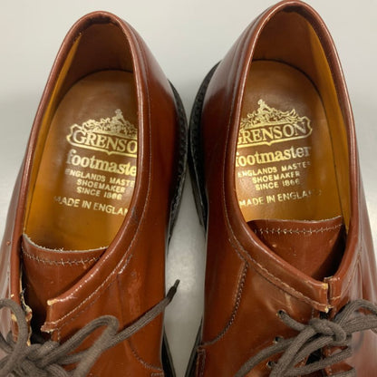 グレンソン プレーントゥ ポリッシュレザー 6229 ブラウン サイズUK5.5E GRENSON ビジネスシューズ 約24.0cm【LA】【中古】