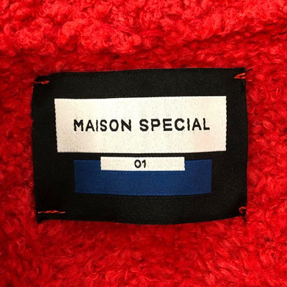 極美品◆メゾンスペシャル ボアドライバーズニットブルゾン レッド メンズ サイズ1 Maison Special 【AFA2】