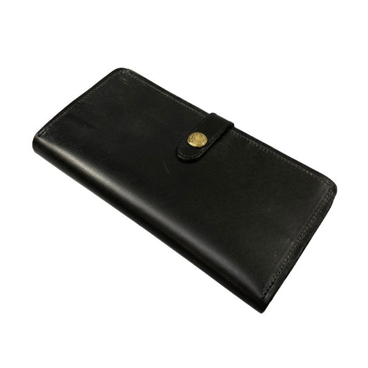 グレンロイヤル 長財布 二つ折り財布 フラップボタン ブライドルレザー ブラック ゴールド金具 GLENROYAL【AFI1】