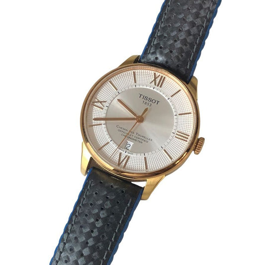 ティソ 腕時計 T099408A 1853 AUTOMATIC デイト 白盤面 枠ゴールド 裏スケルトン ラバーベルト メンズ TISSOT【AFI15】