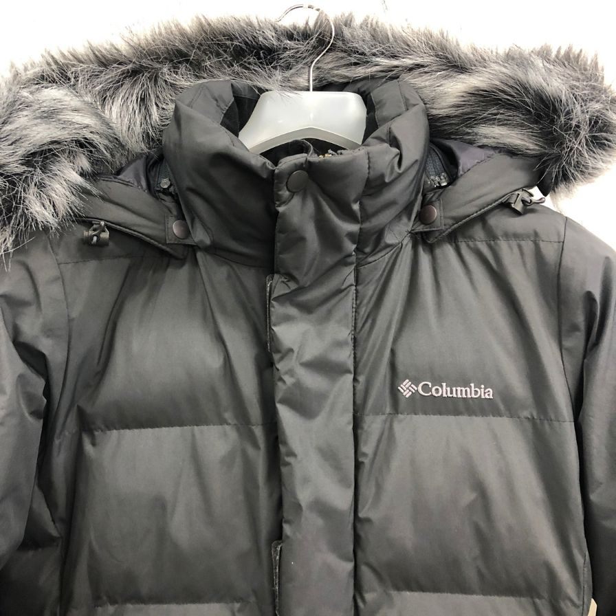美品◆コロンビア 韓国 ファー付き ダウンジャケット サイズS グレー Columbia 【AFA14】