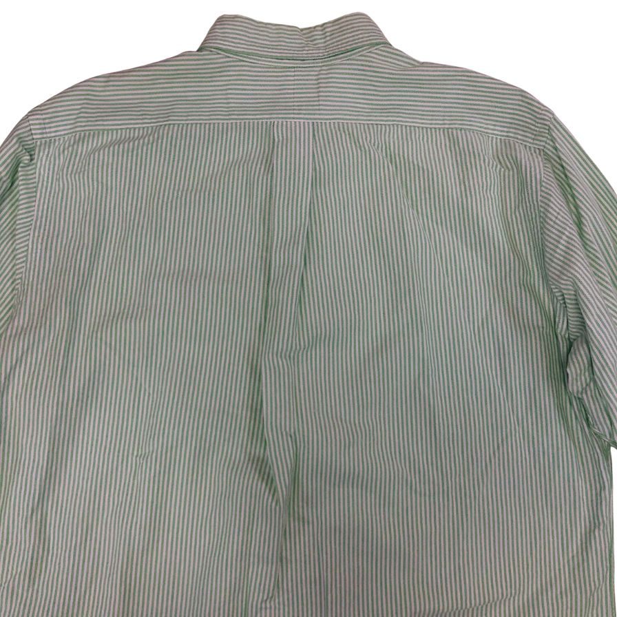 美品◆ラルフローレン ボタンダウンシャツ 90S ストライプ グリーン メンズ サイズ16 1/2 Ralph Lauren 【AFB20】
