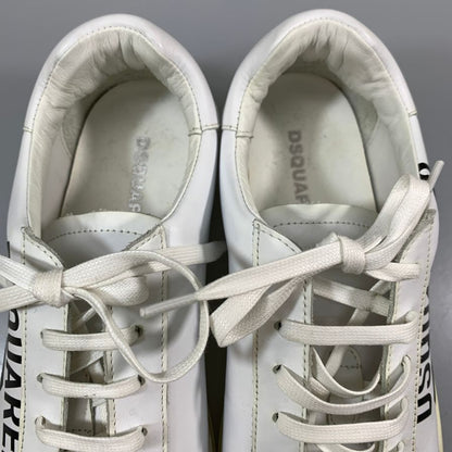 ディースクエアード レザースニーカー ロゴプリント メンズ ホワイト サイズ41 DSQUARED2 約26.0cm【AFC40】