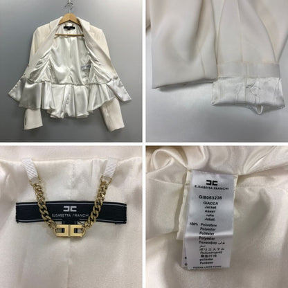 エリザベッタ フランキ セットアップ ホワイト ベルト付き サイズ40 ELISABETTA FRANCHI【AFA13】