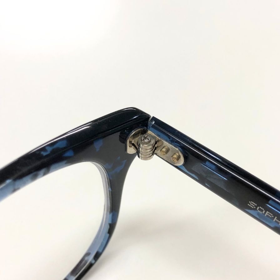 ソフネット×金子眼鏡 24AW 眼鏡 BINCHOTAN WELLINGTON GLASSES ブルー×ブラック メンズ SOPH-232082 SOPHNET.【AFI11】