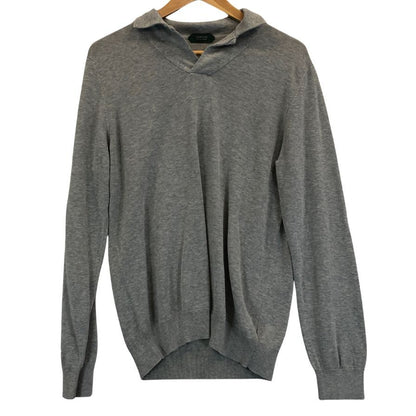 美品◆ザノーネ ニット 襟付き コットン メンズ グレー サイズ48 ZANONE 【AFB36】