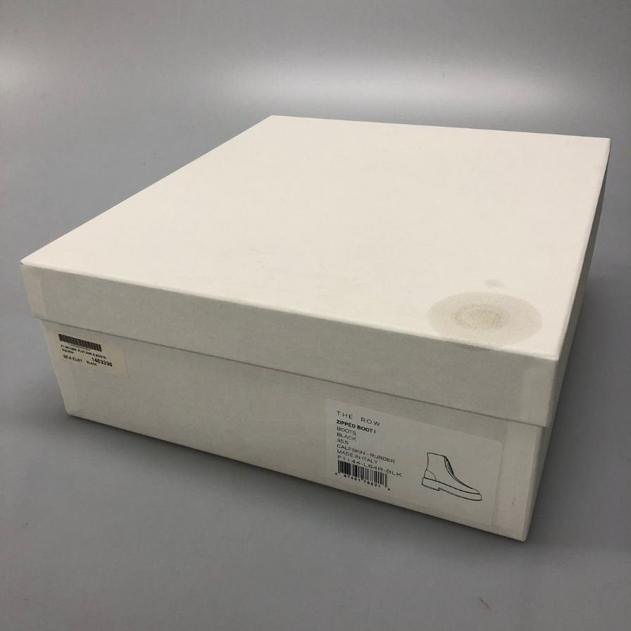 ザ ロウ ジップブーツ フロントジップ レザー ブラック レディース サイズ35.5 THE ROW 約22.0cm【AFD1】