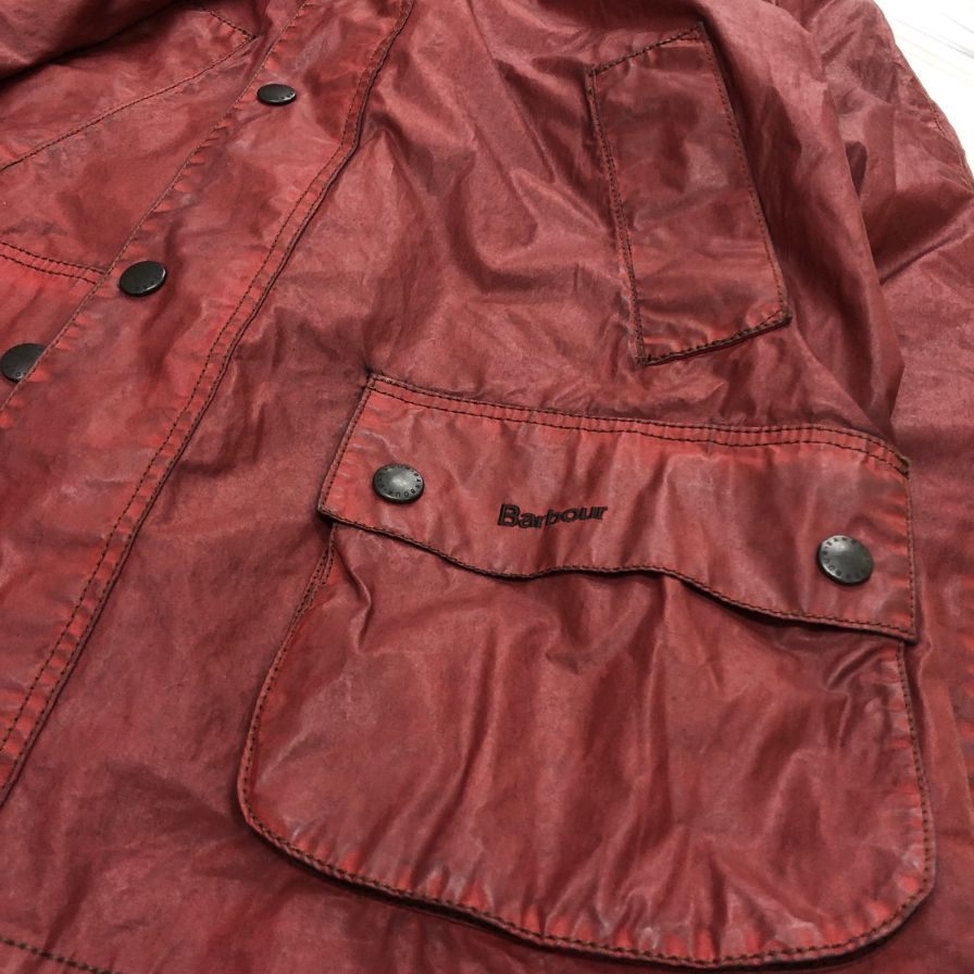 中古◆バブアー オイルドジャケット ビデイル 3ワラント レッド メンズ サイズM Barbour BEDALE 【AFA21】