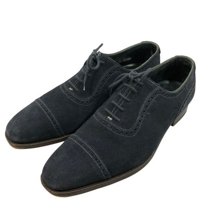 クロケット&ジョーンズ アルバニー  ネイビー スエ－ド サイズUK6.5E Crockett & Jones Albany ビジネスシューズ 約25.0cm【LA】【中古】