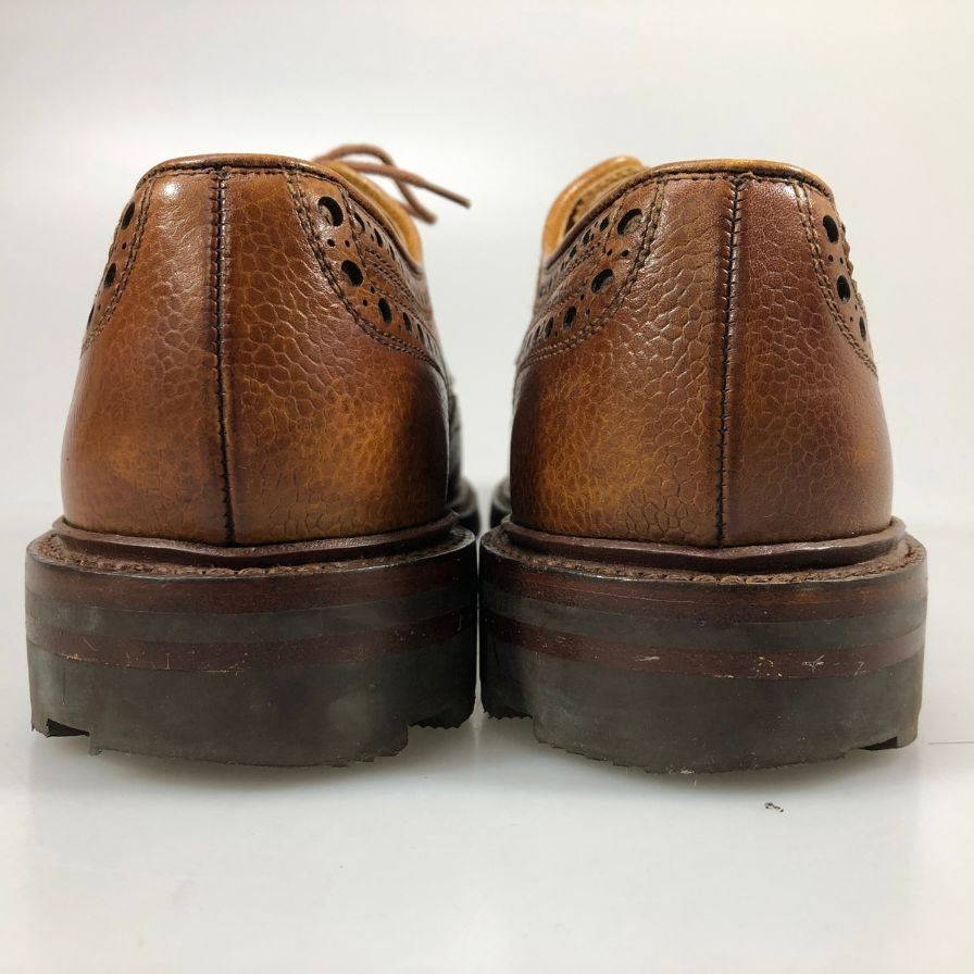 クロケットアンドジョーンズ BANGOR 別注 レザーシューズ ウィングチップ シボレザー ブラウン メンズ UK8E CROCKETT&JONES ビジネスシューズ 約26.0cm【LA】【中古】