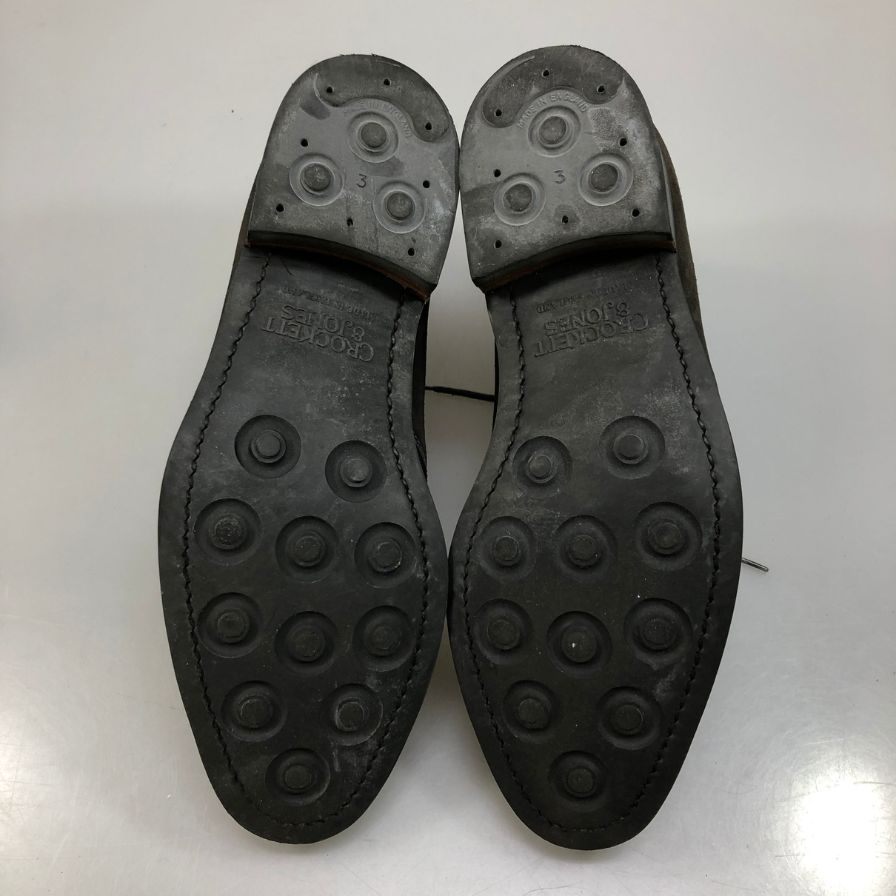 クロケット＆ジョーンズ EVESHAM チャッカブーツ スエード メンズ  グレー サイズUK6E Crockett & Jones スエードシューズ 約24.5cm【LA】【中古】