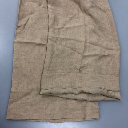 マックスマーラ パンツ サイドジップ タック リネン混 サイズ42 ブラウン系 レディース MaxMara 【AFB33】