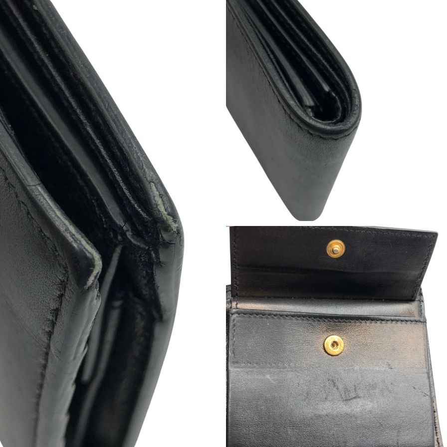 サンローランパリ 二つ折り財布 レザー ブラックSAINT LAURENT PARIS【AFI10】