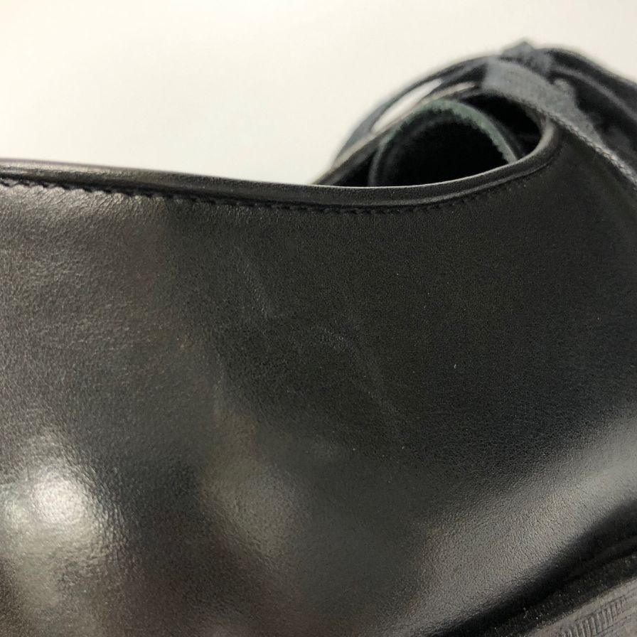 プラダ レザーシューズ プレーントゥ 本革 ブラック メンズ サイズ5.5 PRADA 約24.0cm【AFC7】