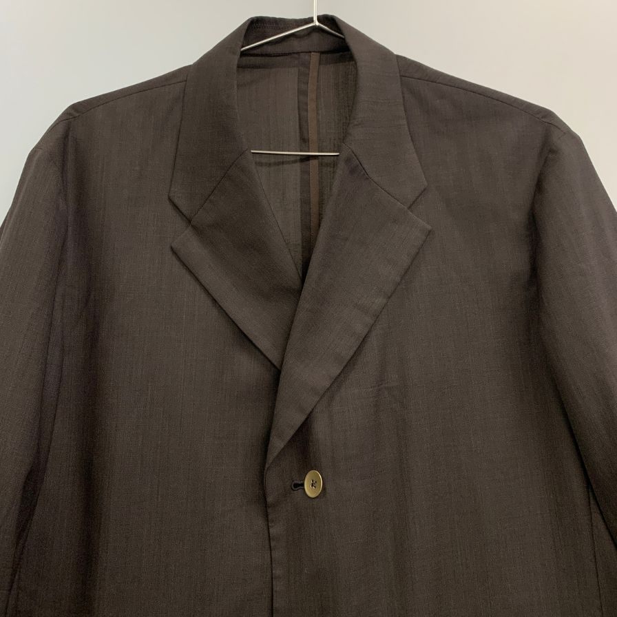 美品◆ビソウン SHEER WOOL UNCON JACKET ブラウン メンズ サイズ4 BISOWN 【AFB10】