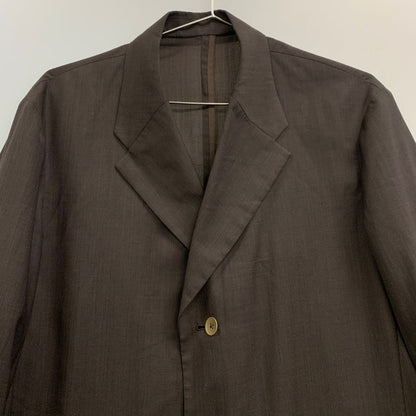 美品◆ビソウン SHEER WOOL UNCON JACKET ブラウン メンズ サイズ4 BISOWN 【AFB10】